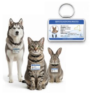 Placa de identificación premium para mascotas estilo licencia de conducir personalizada con alta precisión
