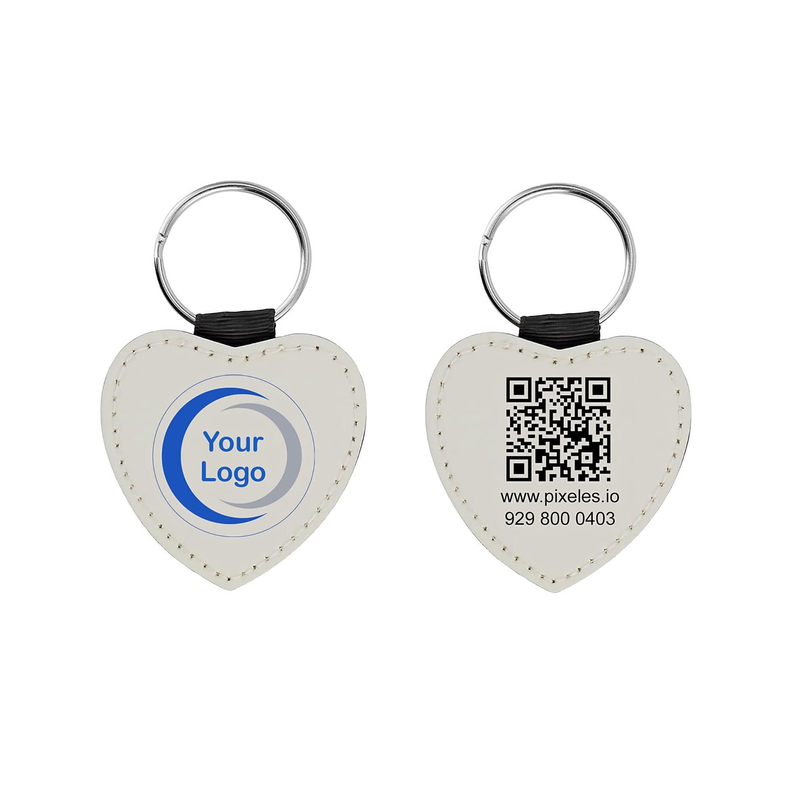 Llavero de cuero vegano premium personalizado en forma de corazón para sublimación