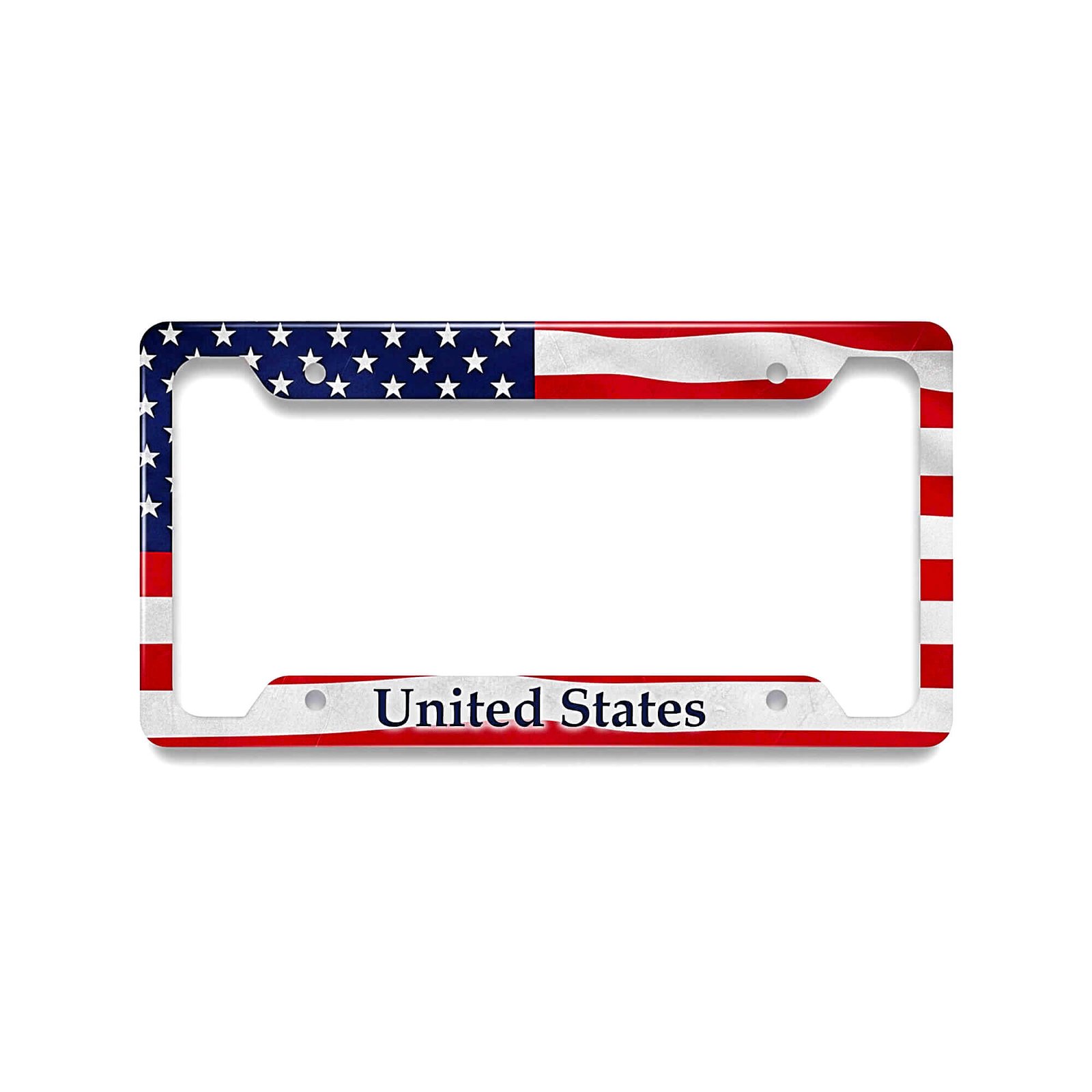Portaplacas personalizado premium con diseño de la bandera de USA y sublimación HD