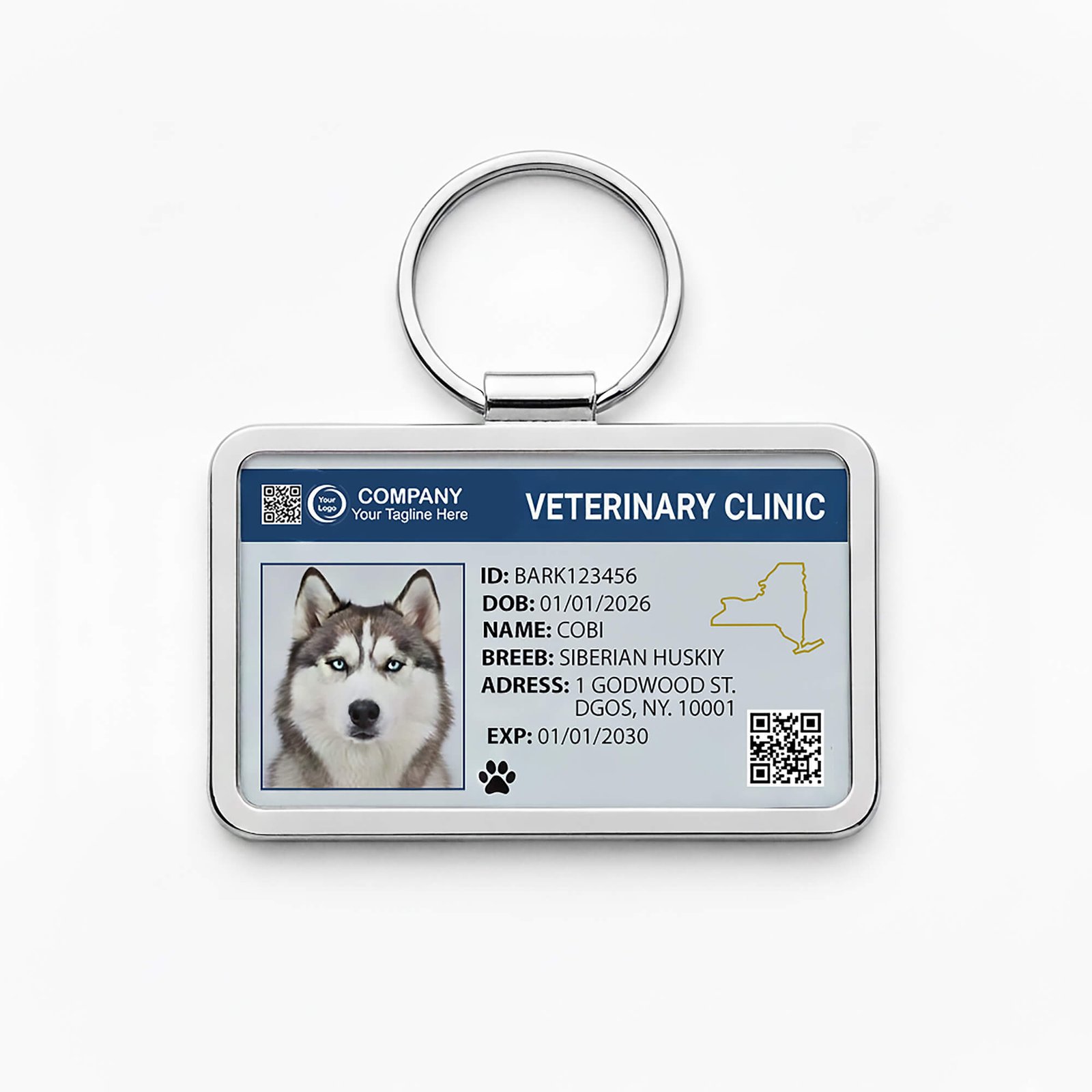 Placa de identificación para perros Gold Edition, personalizada con alta precisión mediante sublimación HD